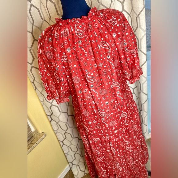 NEW! XiRENA Red Bandana Print Lyta Midi Dress - Picture 14 of 16